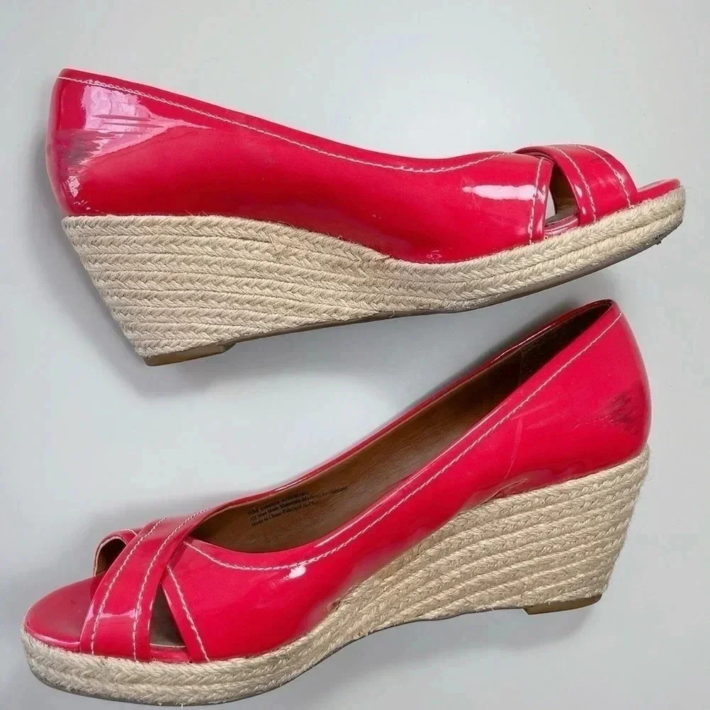 Franco Sarto Size Cheria Red Patent Espadrille